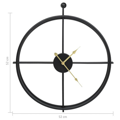 Seinäkello musta 52 cm rauta