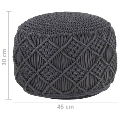 Rakkaus Käsintehty pouf antrasiitti 45x30 cm puuvillaa