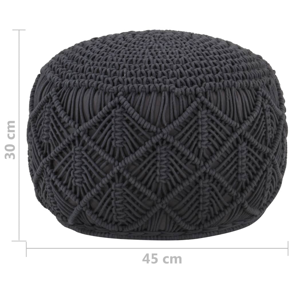 Rakkaus Käsintehty pouf antrasiitti 45x30 cm puuvillaa