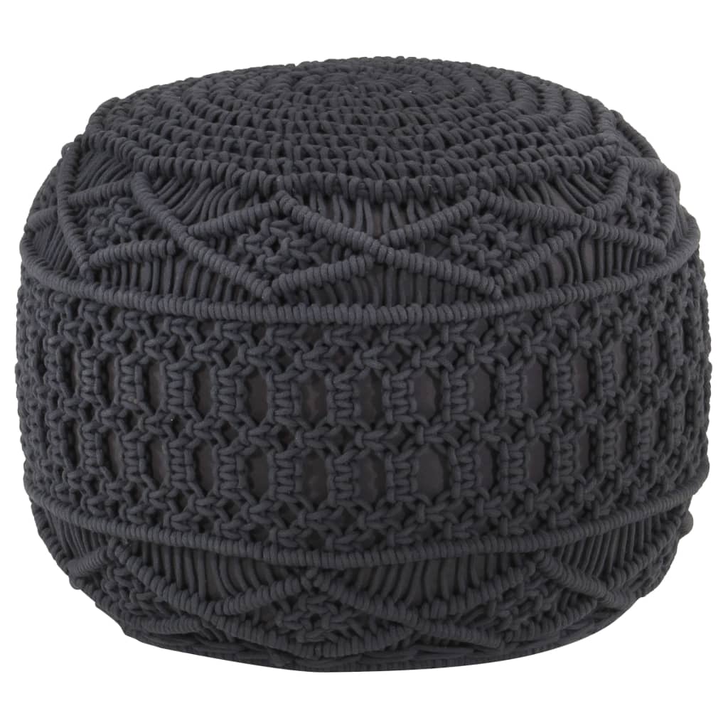 Rakkaus Käsintehty pouf antrasiitti 45x30 cm puuvillaa