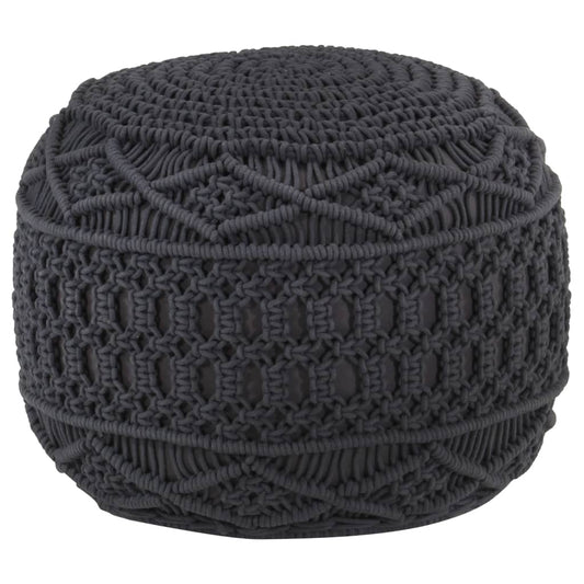 Rakkaus Käsintehty pouf antrasiitti 45x30 cm puuvillaa