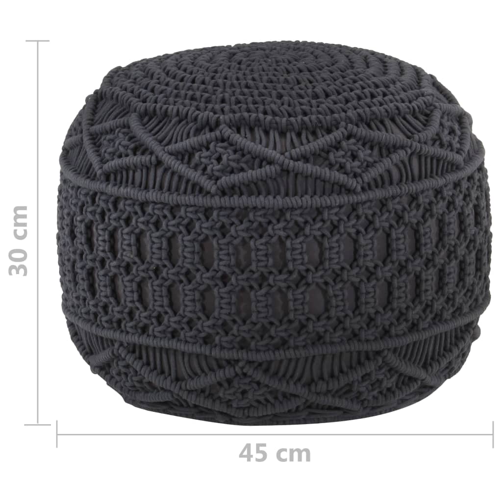 Rakkaus Käsintehty pouf antrasiitti 45x30 cm puuvillaa