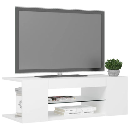 TV-möbel vit TV-bänk med LED-belysning 90x39x30 cm