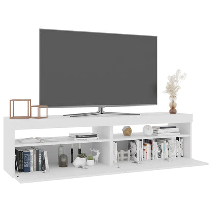 TV-möbel vit TV-bänkar med LED-belysning 2 st 75x35x40 cm