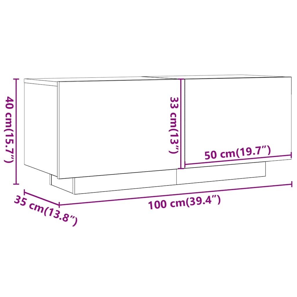 TV-möbel vit TV-bänk 100x35x40 cm