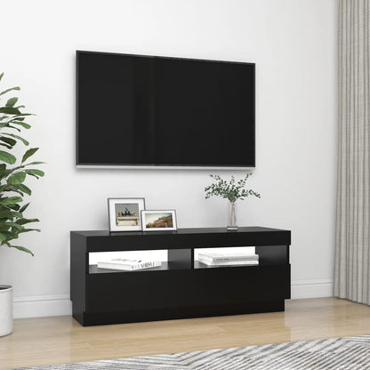 TV-möbel svart TV-bänk med LED-belysning 100x35x40 cm