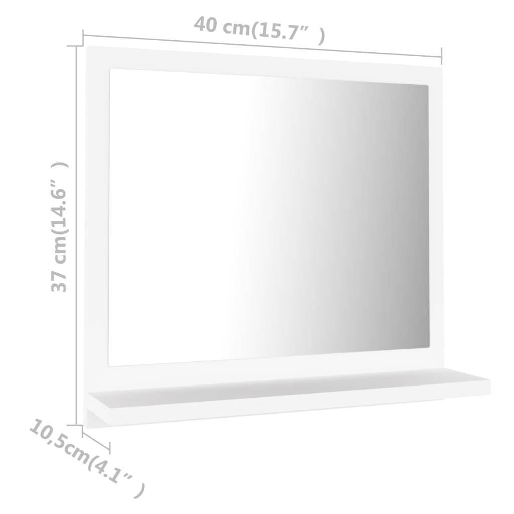 Badrumsspegel vit 40x10,5x37 cm konstruerat trä