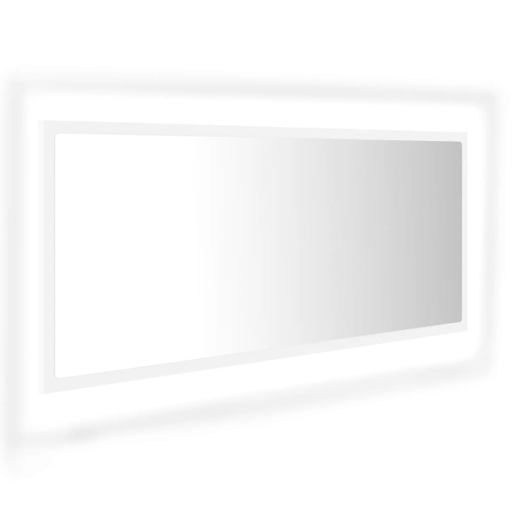 Badrumsspegel med LED vit 100x8,5x37 cm akryl