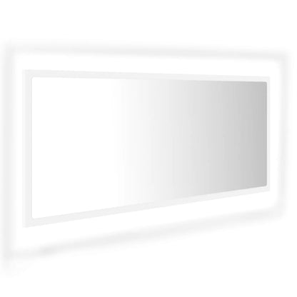 Badrumsspegel med LED vit 100x8,5x37 cm akryl