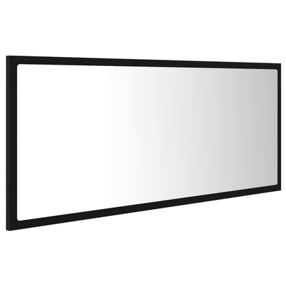 Badrumsspegel med LED svart 100x8,5x37 cm akryl