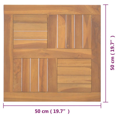 Bordsskiva massiv teak Fyrkantig 50x50x2,5 cm