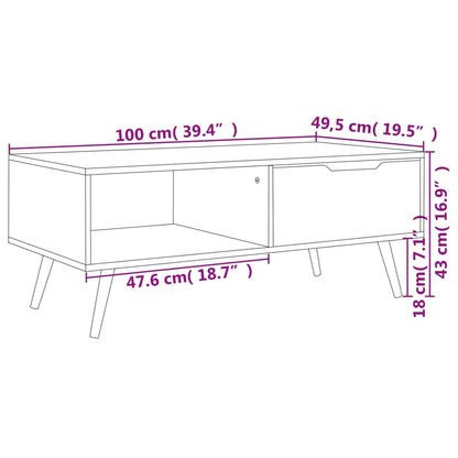 Sohvapöytä musta 100x49,5x43 cm