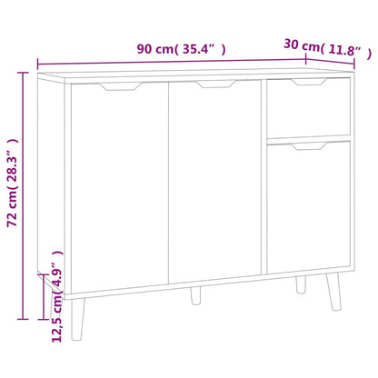 Skänk Sonoma ek 90x30x72 cm