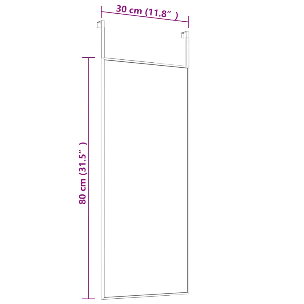 Seinäpeili Ulkotaustapeili musta 30x80 cm lasia ja alumiinia