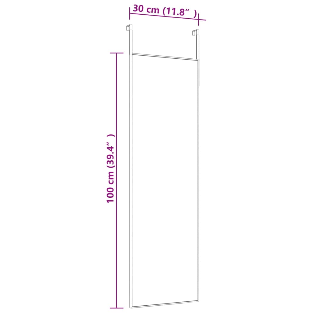 Seinäpeili Ulkotaustapeili musta 30x100 cm lasia ja alumiinia