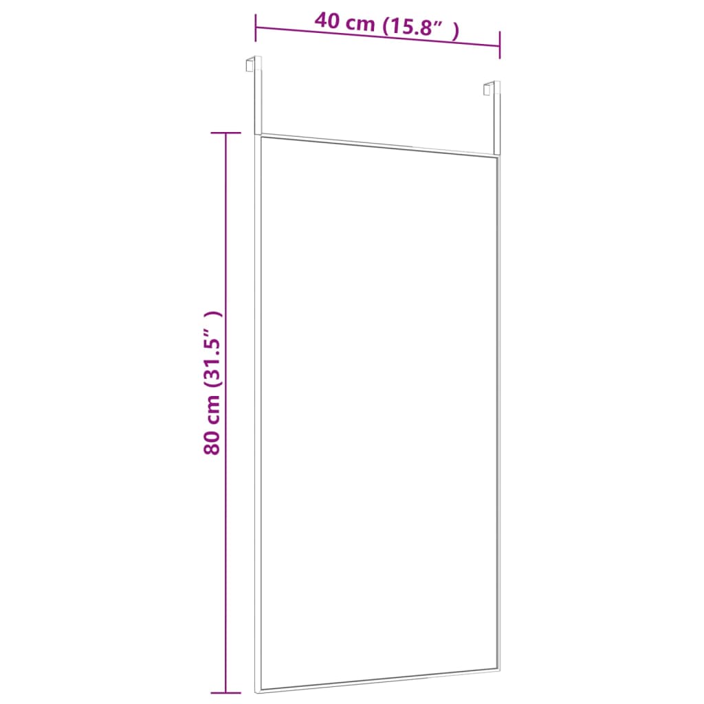 Seinäpeili Ulkotaustapeili musta 40x80 cm lasia ja alumiinia