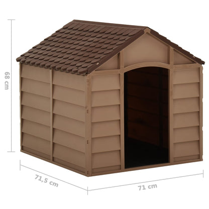 Koiratalo ruskea 71x71,5x68 cm PP