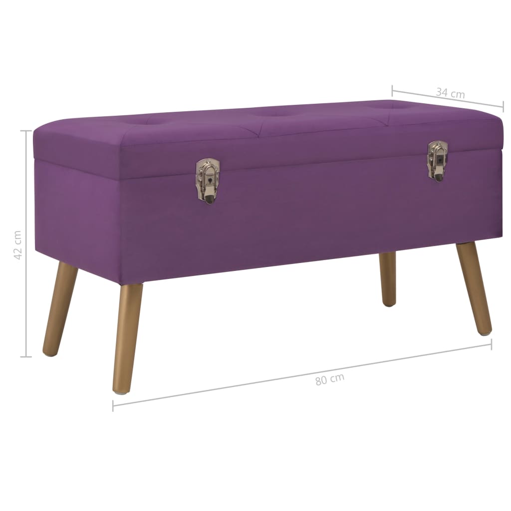 Säilytyspenkki violetti 80 cm samettia