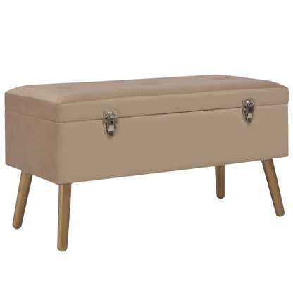 Säilytyspenkki beige 80 cm samettia