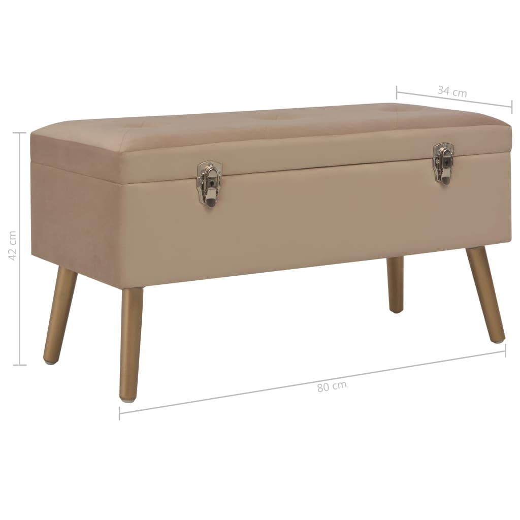 Säilytyspenkki beige 80 cm samettia