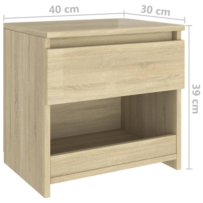 Sängbord Nattduksbord sonoma ek 40x30x39 cm