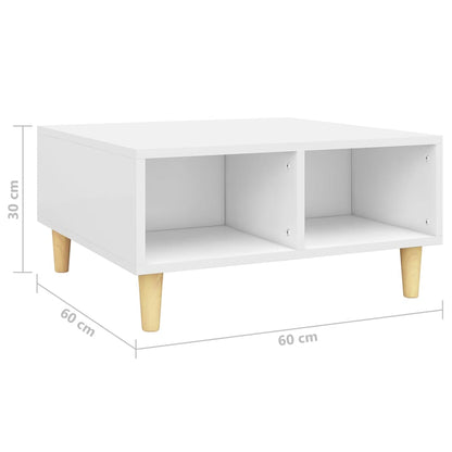 Soffbord vit 60x60x30 cm konstruerat trä