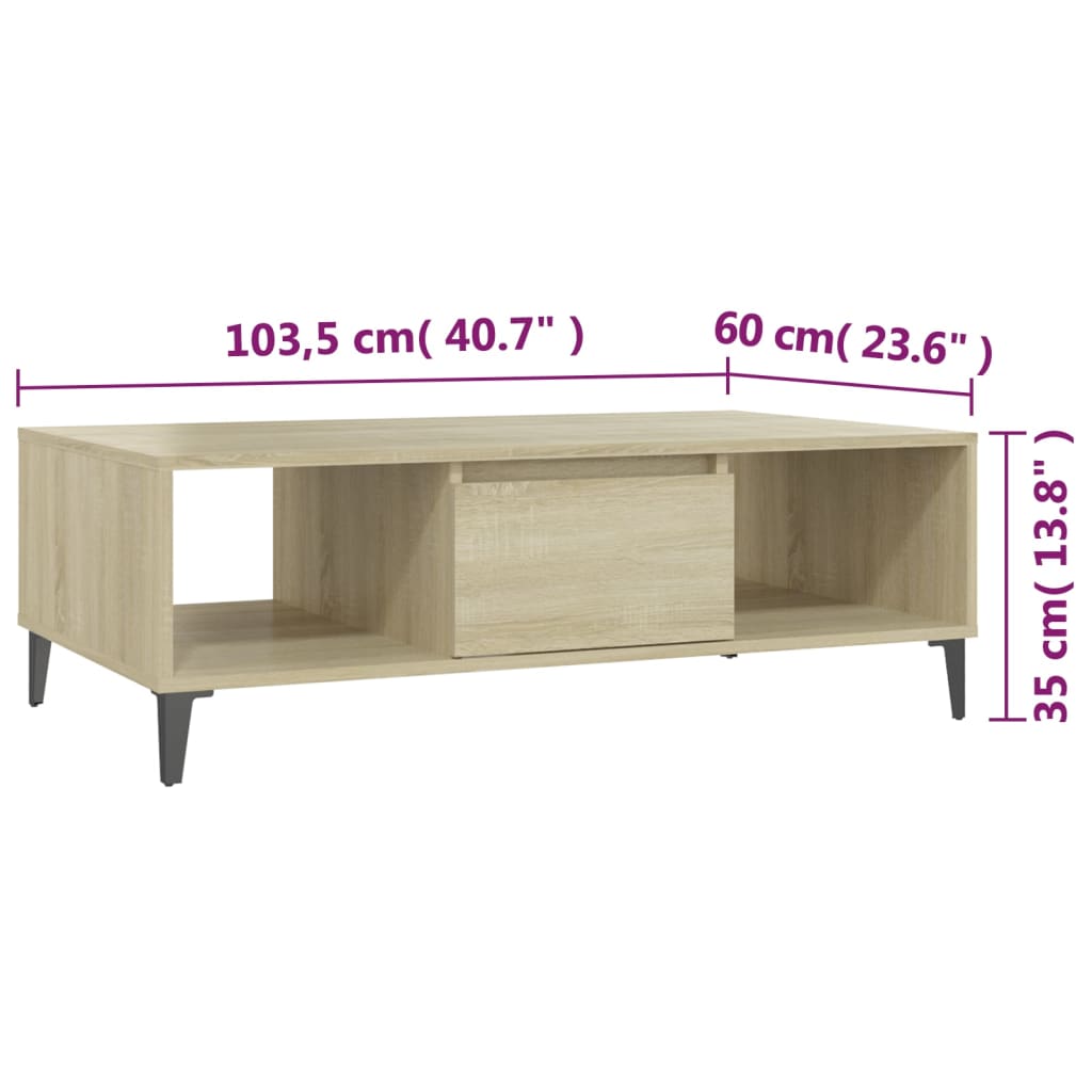 Soffbord sonoma ek 103,5x60x35 cm