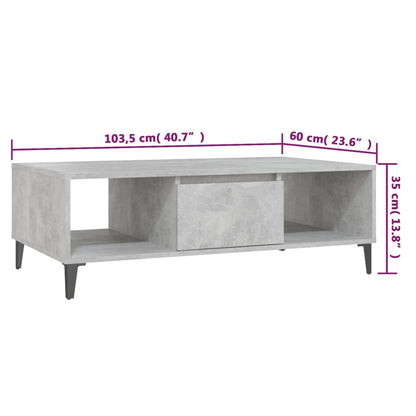 Sohvapöytä betonin harmaa 103,5x60x35 cm