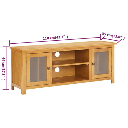 TV-möbel massiv trä ek TV-bänk 110x35x44 cm