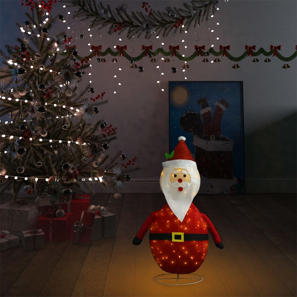 Juldekoration Utomhusbelysning jultomte med LED lyxigt tyg 60 cm