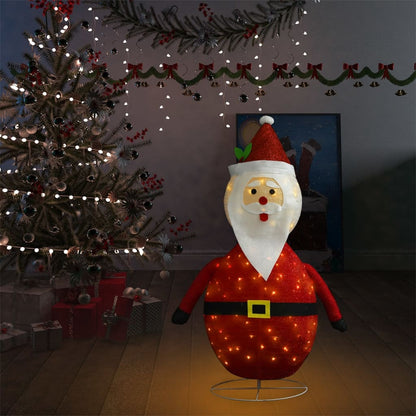 Juldekoration Utomhusbelysning jultomte med LED lyxigt tyg 120 cm