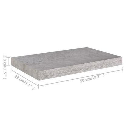 Seinähylly betonin harmaa neste kelluva 50x23x3,8 cm