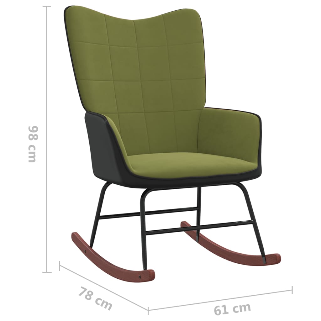 Gungstol ljusgrön sammet och PVC