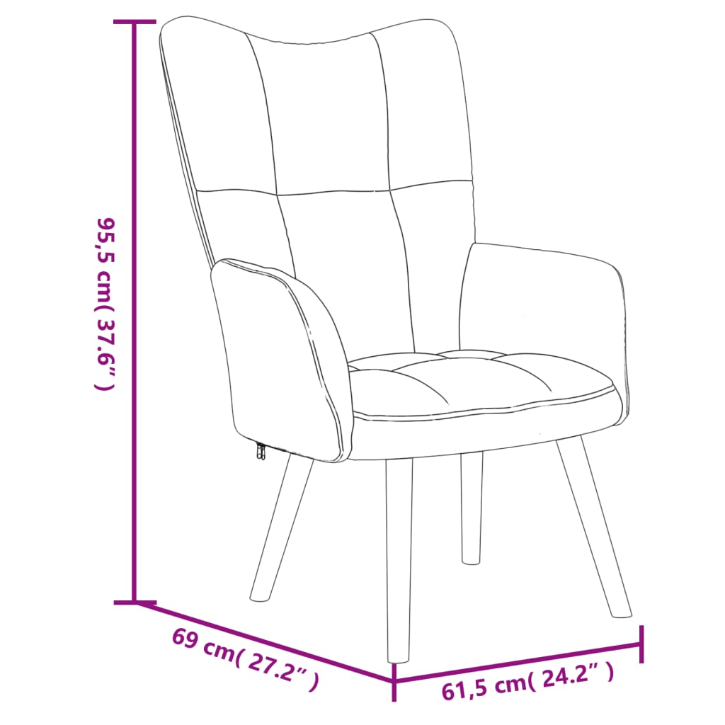 Nojatuoli Recliner mustaa samettia