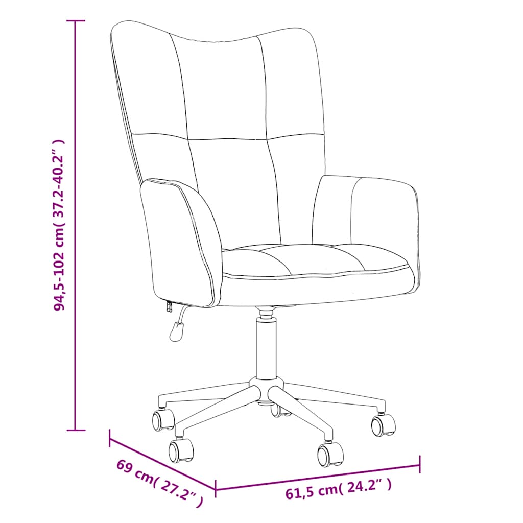 Nojatuoli Recliner kermanvalkoinen sametti