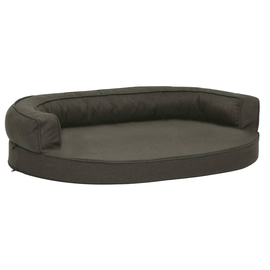 Hundsäng Ergonomisk hundmadrass 75x53 cm linnelook fleece mörkgrå