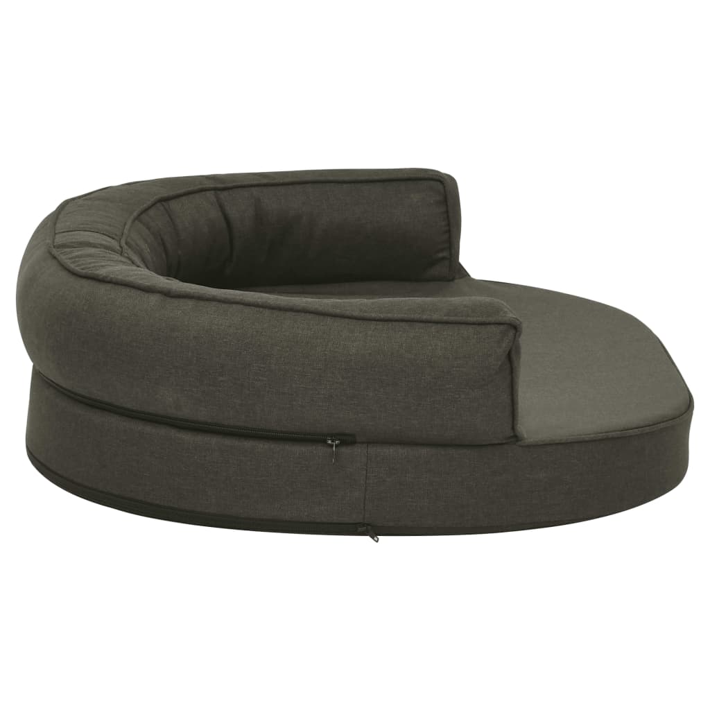 Hundsäng Ergonomisk hundmadrass 75x53 cm linnelook fleece mörkgrå