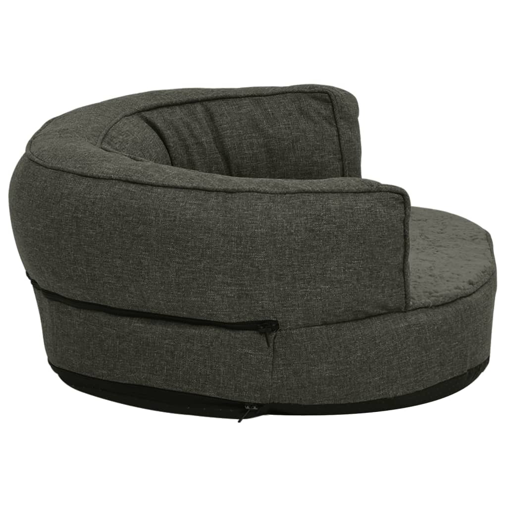 Hundsäng Ergonomisk hundmadrass 75x53 cm linnelook fleece mörkgrå