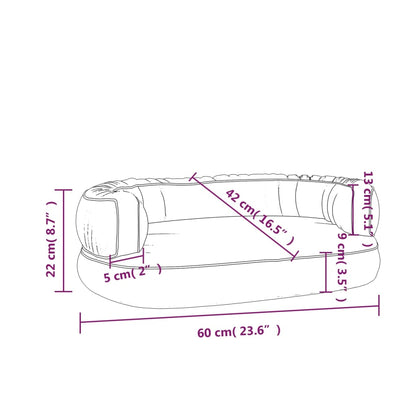 Hundsäng blå Ergonomisk hundbädd 60x42 cm konstläder