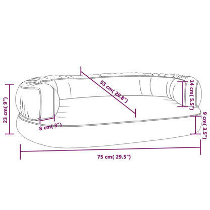 Hundsäng Ergonomisk hundbädd grå 75x53 cm konstläder