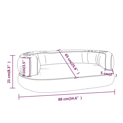 Hundsäng Ergonomisk hundbädd grå 88x65 cm konstläder