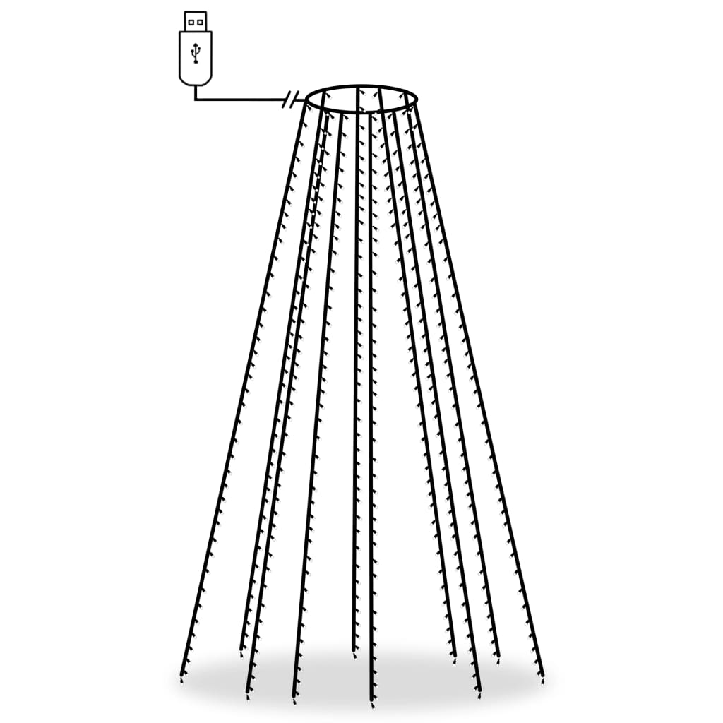 Joulukuusen valaistus 500 cm, 500 LED viileä valkoinen sisältä/ulkoa