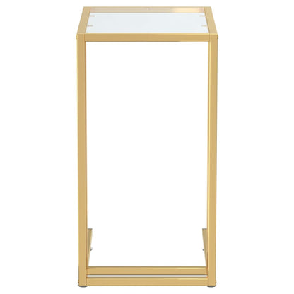 Sidobord guld härdat glas genomskinligt 50x35x65 cm