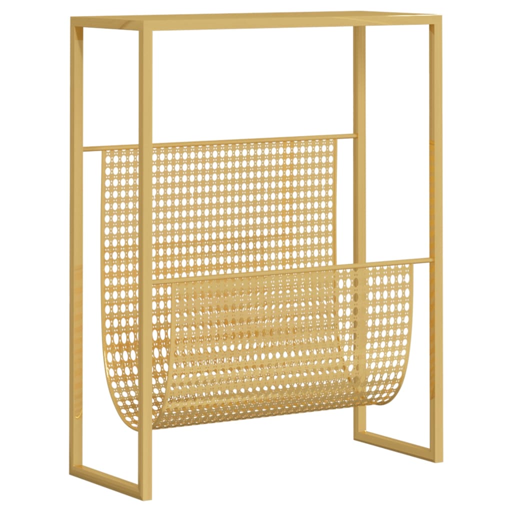 Tidsskrifthylla Tidningsställ guld 35x15x45 cm stål