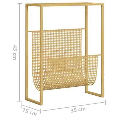 Tidsskrifthylla Tidningsställ guld 35x15x45 cm stål