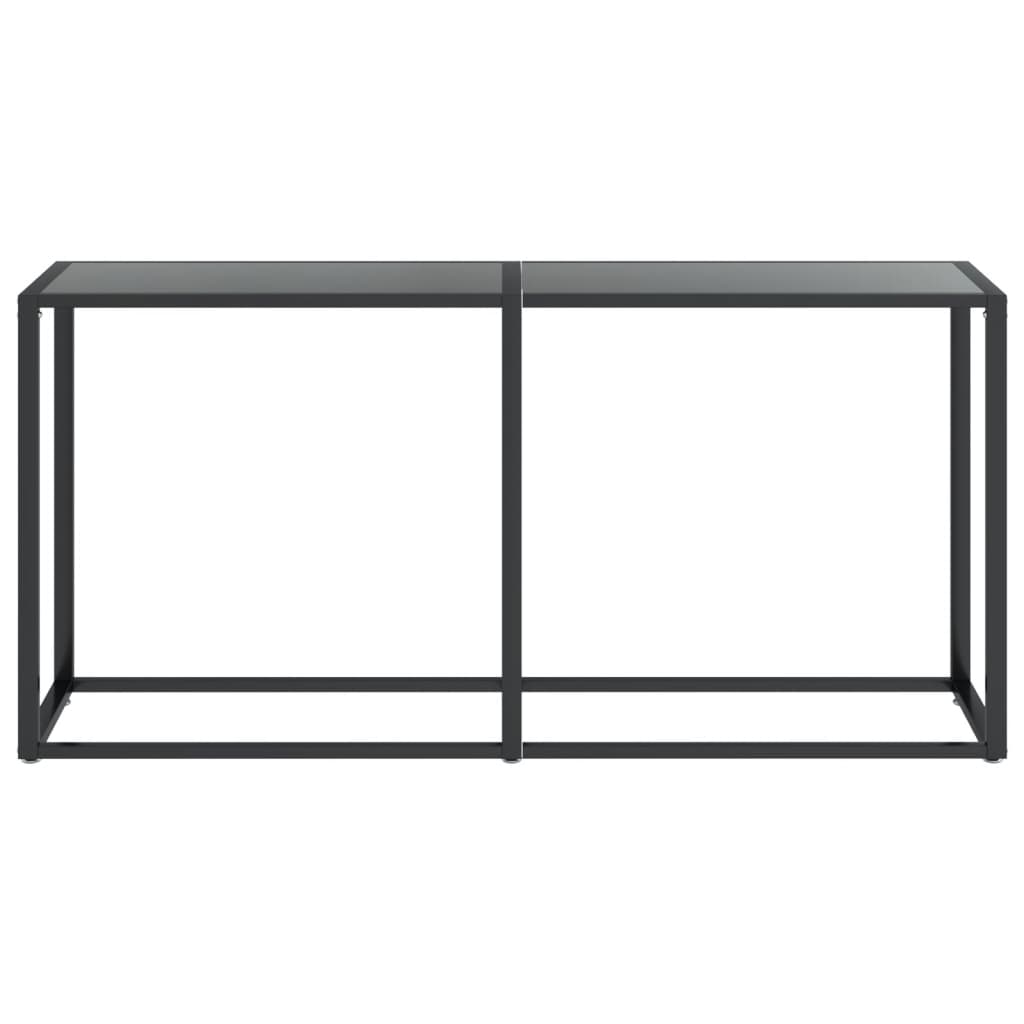 Avlastningsbord konsolbord svart 160x35x75,5 cm härdat glas