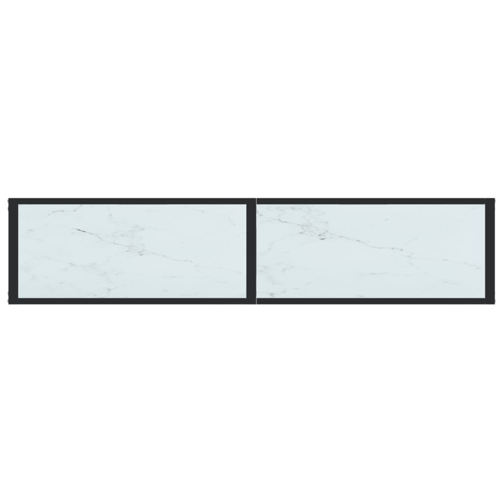 Avlastningsbord konsolbord vit marmor 160x35x75,5 cm härdat glas