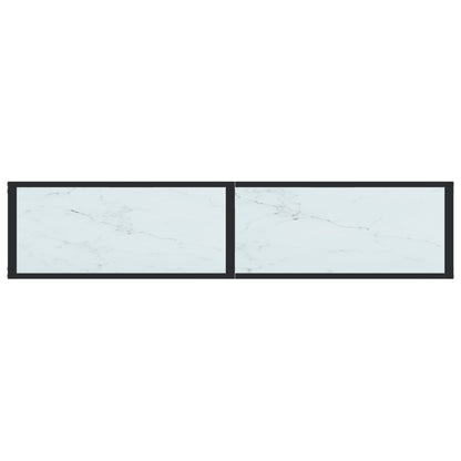 Avlastningsbord konsolbord vit marmor 160x35x75,5 cm härdat glas