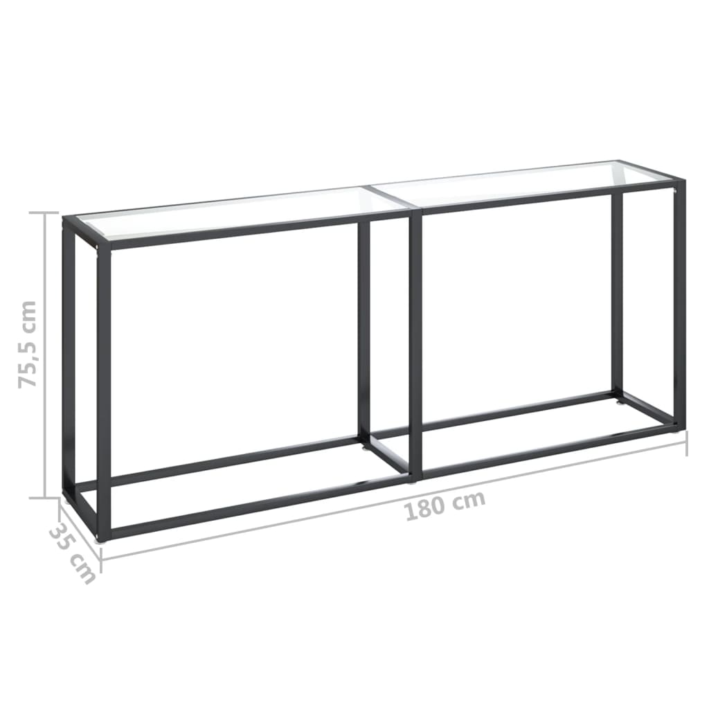 Avlastningsbord Konsollbord DIV. transparent 180x35x75,5 cm härdat glas