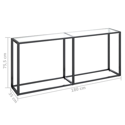 Avlastningsbord Konsollbord DIV. transparent 180x35x75,5 cm härdat glas